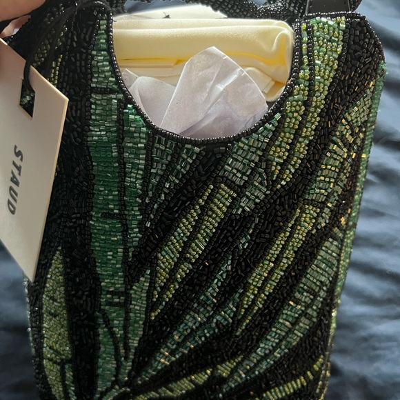 NWT Staud Cote Beaded Bag Green Palm - Picture 7 of 8